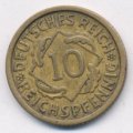 Веймарская республика 10 рейхспфеннигов 1932 год (A)