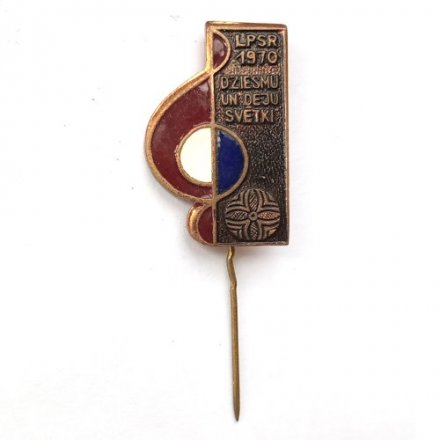 Значок-иголка LPSR. Фестиваль песни и танца Латвийской ССР, 1970 год