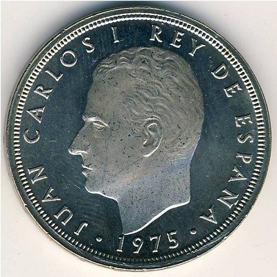 Испания 50 песет 1975 год (76 внутри звезды)