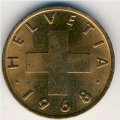 Швейцария 2 раппена 1968 год