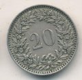 Швейцария 20 раппенов 1939 год