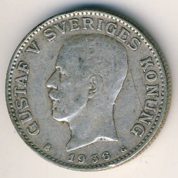Швеция 1 крона 1936 год