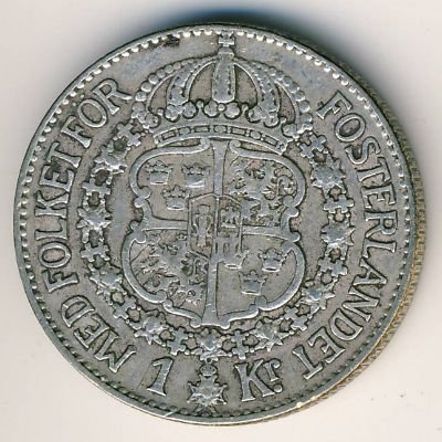 Швеция 1 крона 1936 год