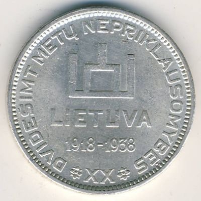 Литва 10 лит 1938 год