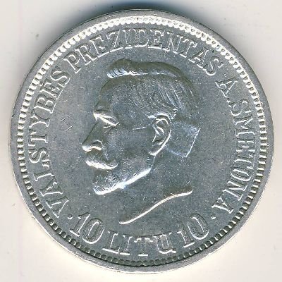 Литва 10 лит 1938 год