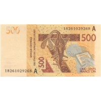 Кот-д`Ивуар 500 франков 2012 год (A) - Гиппопотамы UNC