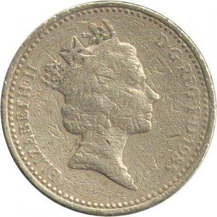 Великобритания 1 фунт 1985 год - Лук-порей (символ Уэльса) - F