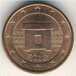 Мальта 1 евроцент 2008 год
