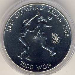 Южная Корея 1000 вон 1987 год