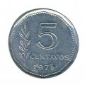 Аргентина 5 сентаво 1973 год