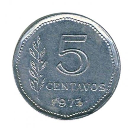 Аргентина 5 сентаво 1973 год