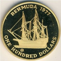 Бермудские острова 100 долларов 1977 год