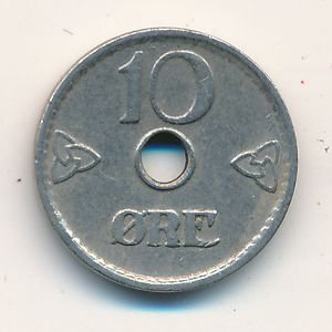 Норвегия 10 эре 1949 год - Король Хокон VII