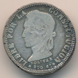 Боливия 4 соля 1860 год