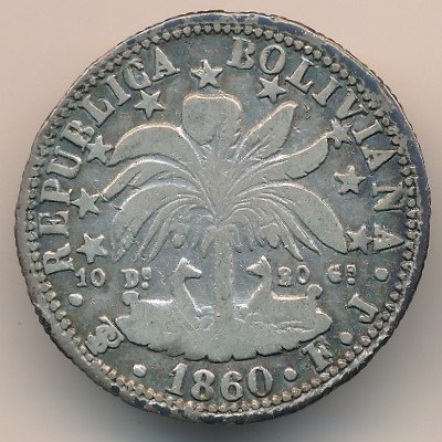 Боливия 4 соля 1860 год