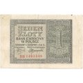 Польша (оккупация Германией) 1 злотый 1941 год - VF