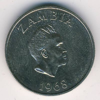 Замбия 10 нгве 1968 год - Птица-носорог