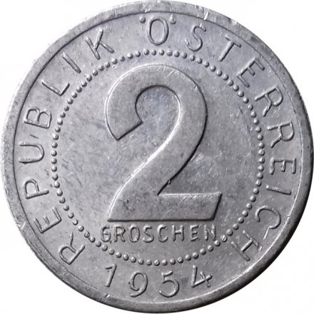 Австрия 2 гроша 1954 год