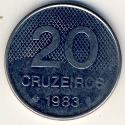 Бразилия 20 крузейро 1983 год