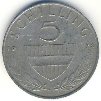 Австрия 5 шиллингов 1972 год