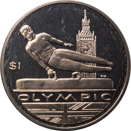 Виргинские острова 1 доллар 2012 год - XXX летние Олимпийские Игры - Гимнастика
