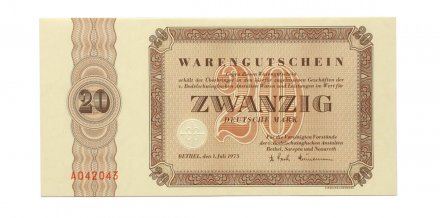 Германия 20 марок 1973 год - ФРГ - UNC