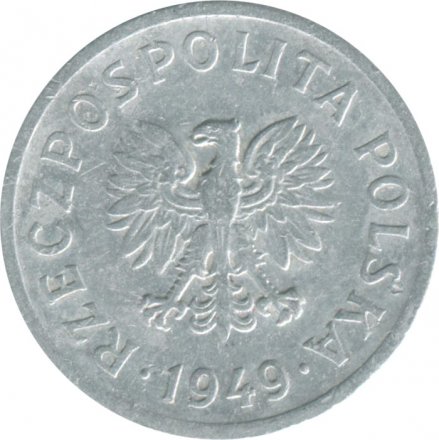 Польша 10 грошей 1949 год (алюминий)