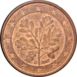 Германия 1 евроцент 2007 год (D)