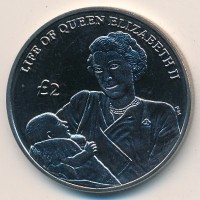 Монета Остров Вознесения 2 фунта 2012 год