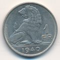 Бельгия 1 франк 1940 год BELGIE - BELGIQUE