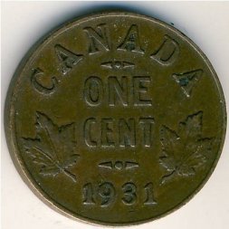 Канада 1 цент 1931 год