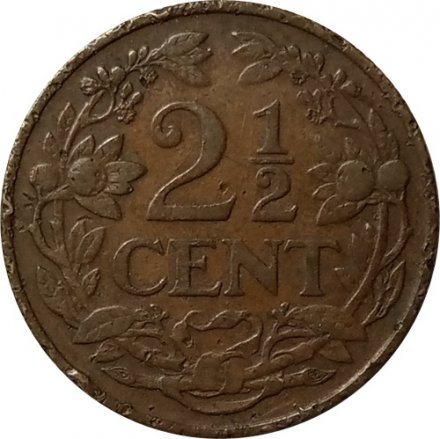 Нидерланды 2 1/2 цента 1915 год