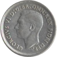 Австралия 6 пенсов 1951 год - Без отметки МД