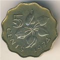 Свазиленд 5 центов 1974 год