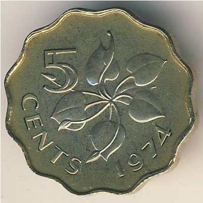 Свазиленд 5 центов 1974 год