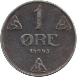 Норвегия 1 эре 1943 год