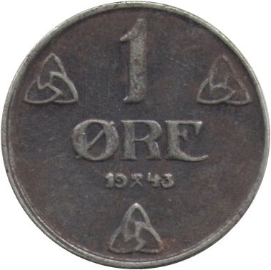 Норвегия 1 эре 1943 год