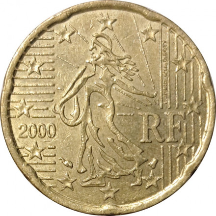 Франция 20 евроцентов 2000 год - Девушка-сеятель