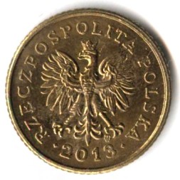 Монета Польша 1 грош 2013 год - Герб (старый тип)