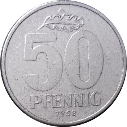 ГДР 50 пфеннигов 1958 год