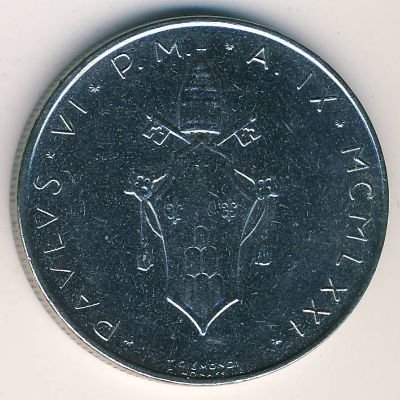 Ватикан 100 лир 1974 год - Папа Павел VI. Голубь мира