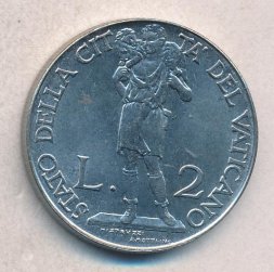 Ватикан 2 лиры 1941 год