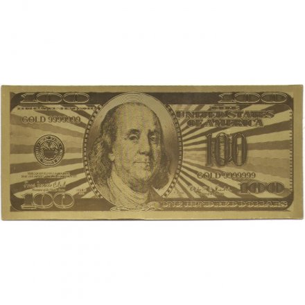 Сувенирная банкнота США 100 долларов (золотые) - VF