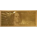 Сувенирная банкнота США 100 долларов (золотые) - VF