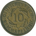 Веймарская республика 10 рейхспфеннигов 1925 год (E)