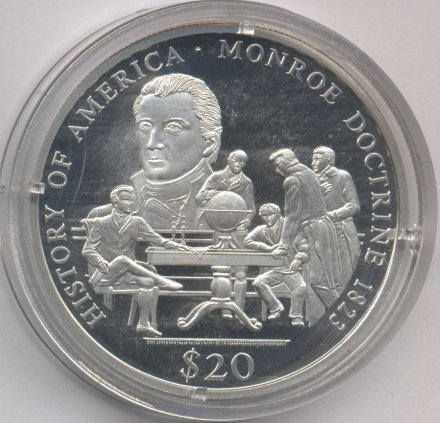Либерия 20 долларов 2003 год - Доктрина Монро 1823