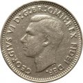Австралия 3 пенса 1951 год (без отметки монетного двора)
