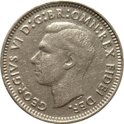 Австралия 3 пенса 1951 год (без отметки монетного двора)