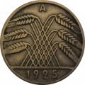 Веймарская республика 10 рейхспфеннигов 1925 год (A)