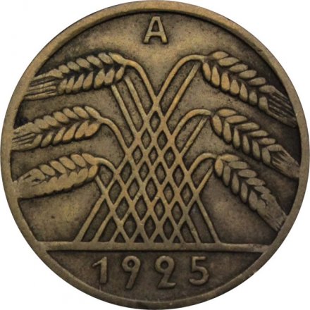 Веймарская республика 10 рейхспфеннигов 1925 год (A)